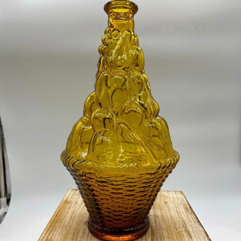 Vintage Empioli Amber Glass Fruit Basket Decanter—No stopper - Picture 1 of 7